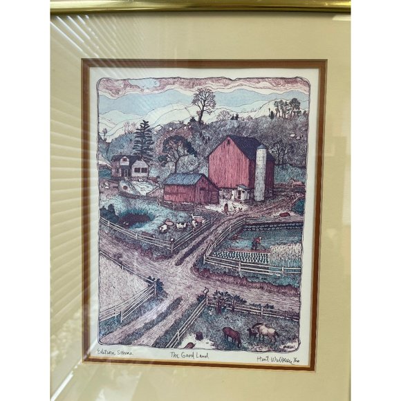 Country art work Signed, hand drawn and framed. Susan Hunt-WulkowiczAP Edition